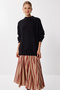Woman's Black Oversize Basic Knit Sweater mx00126 - 2