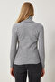 Women's Light Gray High-Rise Ribbed Lycra Sweater DD01007 - 7