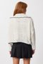 Women's Beige Contrast Stripe Knitwear Cardigan Mx00267 - 5