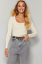 Stone Crop Square Collar Knitwear Sweater Twoaw24Kz01199