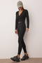 Black Soft Brushed Fabric Full Length Knitted Sports Leggings Thmaw26Ty00008 - 3