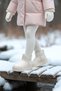 Kids Ds Snie C. Beige Girls' Fur Boots Casual Shoes Sneaker