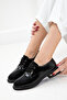 Black Patent Leather Women's Loafer Shoes 21072