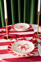 2'li Yılbaşı Şeker Kamışı Pasta Tabağı 20cm & 2'li Çizgili Servis Tabağı 26cm TPHAW26TBK00010