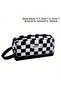 Kavai Pen Holder Pencil Case Multi-Function Multi-Compartment Checkered Pattern - 6