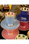 Colorful Coffee Cup Set for 6 People with Footed Dots, 90 ml - 7