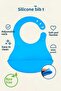 5-Piece Silicone Baby Feeding Set Blue (Divided Food Plate, Leak-Proof Bowl, Spoon, Cup, Bib) - 4