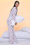 Teen Lila-Çok Renkli %100 Pamuklu Kalpli Eğlence Desenli Biyeli Örme Pijama Takımı THMAW26PT00039