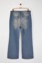 Koyu Mavi Soluk Efekt Vintage Yüksel Bel İspanyol Paça Büyük Beden Jeans TBBAW26CJ00004 - 7