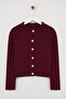 Bordo Basic Ceket Görünümlü Triko Hırka TWOAW24HI00090 - 6