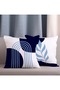 4-Piece Combination Bohemian Boho Themed Navy Blue Colored Digital Printed Throw Pillow Cover - 5