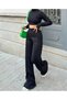 Black Fingerless Half Fisherman Knitwear Set - 4