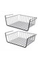 2 Pieces Stainless Metal Kangaroo Under Shelf Basket [Black] Shelf Steel Basket Hanging Shelf Organizer Basket