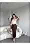 Stretchy Seersucker Slit Midi Skirt – Stylish Fit - 5