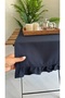 Aura Cotton Stain-Resistant Navy Blue Ruffled Runner
