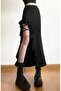 WOMEN'S ETHNIC RUFFLED ONE-LEG SLIT LONG MERMAID MODEL RUFFLED MAXI GOTHIC-STYLE SKIRT - 5