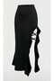 WOMEN'S ETHNIC RUFFLED ONE-LEG SLIT LONG MERMAID MODEL RUFFLED MAXI GOTHIC-STYLE SKIRT - 7