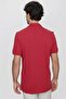 Men's Red Basic Plain 100% Cotton Oversize Wide Cut Short Sleeve Polo Neck T-Shirt - 5