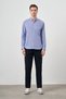 Men's Blue Cotton Plaid Buttoned Collar Regular Fit Shirt - 3