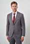 Men's Gray Polyviscose Slim Fit Mono Collar Suit