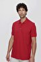 Men's Red Basic Plain 100% Cotton Oversize Wide Cut Short Sleeve Polo Neck T-Shirt - 2