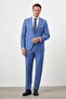Men's Blue Slim Fit Mono Collar Suit - 3
