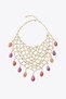 Women's Gold Mesh Necklace – Large, Showy Necklace with Colorful Stone Detail |   Bohemian Summer Design - 2