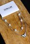 High Quality Tarnish-Free 2-Piece and Pearl Steel Butterfly Model Gold Color Chain Women's Steel Bracelet