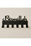 Bismillah Written Metal Keychain Hanger - Black |   Modern Wall Decor with 6 Hangers - 4