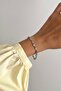 Steel Crescent Detailed Charm Bracelet