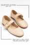 Daily Beige Women's Ballerinas Oval Toe Buckle Simple Belt Short Heeled Home Work Office Light Shoes 210 - 4