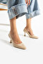 Beige Patent Leather Vegan Leather 7cm Thin Heels Memory Pad Pointed Toe Daily Office Evening Dress Stiletto