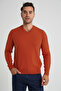 Men's Tile 100% Cotton V-Neck Knitwear Sweater Trıst-1102 - 2