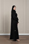 عباية لافينيا النسائية مع تطريز وأكمام مخيطة وتفاصيل من الكريستال وحجاب مطرز. - 2