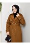 Double-Breasted Collared Belted Full-Length Modest Trench Coat RC1403056 - 3
