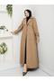 Double-Breasted Collared Belted Full-Length Modest Trench Coat RC1403056 - 3