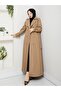 Double-Breasted Collared Belted Full-Length Modest Trench Coat RC1403056 - 5