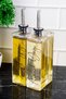Set of 2 Glass Oil Pot with Silver Lid, Sunflower and Olive Oil Label, Sauce Bowl, Vinegar Bowl, Oil Pot Set 500ml - 4