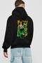 CHAINSAWMAN DENJI Anime Back Printed Black Oversize Hooded Sweatshirt Men Women - 3
