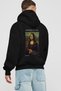 Leonardo Da Vinci Mona Lisa Back Printed Black Hoodie Oversized Hooded Sweatshirt Men Women
