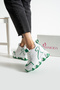 New Season White Green Hidden Wedge Heeled Sports Shoes Total Height 10 cm - 3