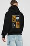 Basketball Club Back Printed Black Hoodie Oversized Hooded Sweatshirt Men Women