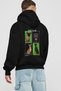 Dog Club Back Printed Black Hoodie Oversized Hooded Sweatshirt Men Women