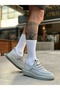 Lace Detailed Knitwear Men's Sports Shoes Gray (White Sole) - 2