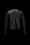 Women's Black Plain Leather Jacket - 5