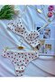 Women's Cotton Strawberry Pattern Underwire Bralet Bottom Top Set - 2
