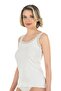 Özkan 26816 Women's Cotton Ribbed Collar Lace Detailed Thick Strap Undershirt - 3