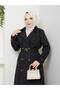 Double-Breasted Collared Belted Full-Length Modest Trench Coat RC1403056 - 4