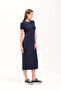 725400_Women's Crew Neck, Short Sleeve, Long, Plain Solid, Lycra Knitted Dress - 4