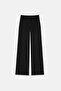 Women's Black Striped Double Pleated Trousers - 7